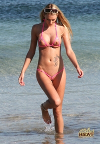 Blonde beach model