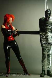 Girls in latex and gas mask